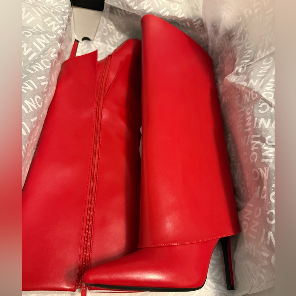 Macy's Bold Red Heeled Boots